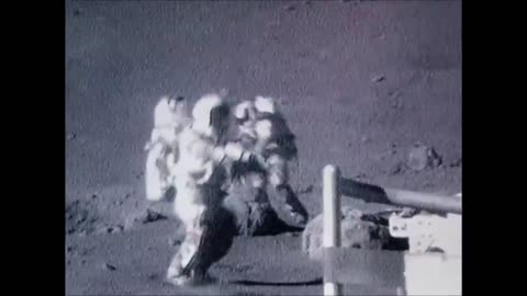 Astronauts falling on the Moon, NASA Apollo Mission Landed on the Lunar Surface