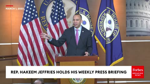 Hakeem Jeffries Holds A Press Briefing After McCarthy Releases Jan. 6 Video To Tucker Carlson