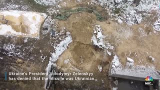 Drone video shows aftermath of deadly missile stroke on Polish border