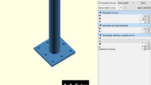 OpenScad parametric base plate