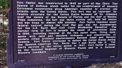 Fort Taylor, Key West Florida named after President Zachary Taylor in 1850