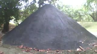 Sculpture of a volcano in the science museum, inside there are special effects [Nature & Animals]