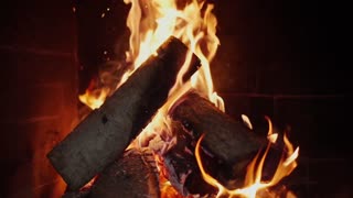 Relaxing Fireplace with Burning Logs and Crackling Fire Sounds for Stress Relief