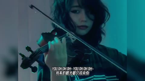 Cool girl playing the violin