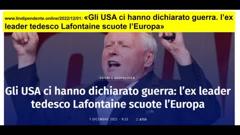 Ex leader tedesco Lafontaine: Gli USA ci hanno dichiarato guerra!