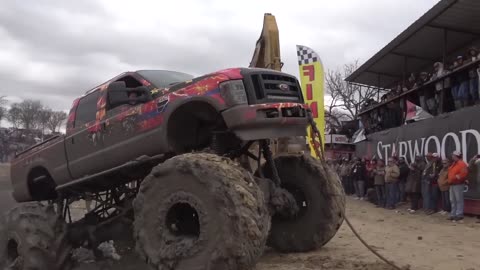 Mega Trucks Attempt Impossible Mud Pit