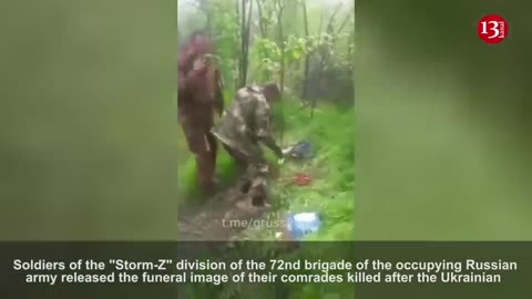 "There are no weapons, we are all victims" - Russian soldiers bury their dead comrades in forest