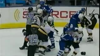 Wade Belak (Maple Leafs) vs Zdeno Chara (Bruins)