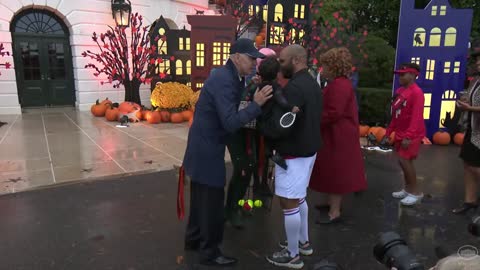 Creepy Joe Biden Can't Help Himself, Sniffs Another Baby At White House Trick Or Treat Event