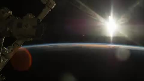 This is what sunrise looks like from the International Space Station
