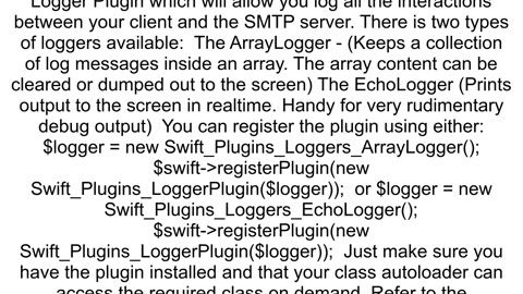 Retrieving SMTP conversation in SwiftMailer