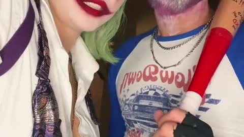 Joker y Harley Quinn 🃏♥️ #halloween #jokerharleyquinn #joker #harleyquinn #halloweenmakeup #makeup