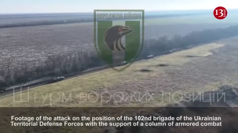 Battle between Ukrainian tanks and Russians attacking Zaporizhzhia with armored vehicles