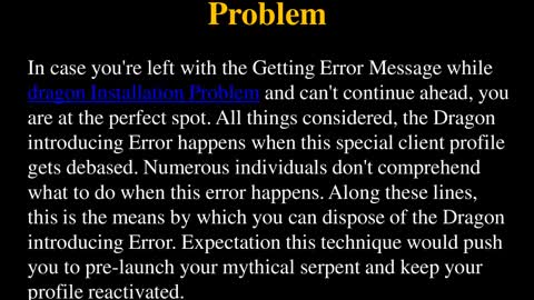 Solution To Fix Dragon Installation Problem