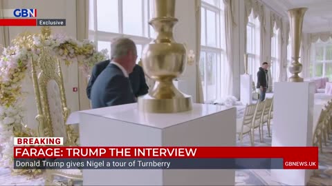 Nigel Farage is given a tour of Donald Trump's Turnberry resort and golf course.