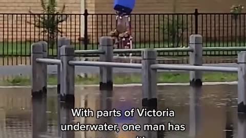 With parts of Victoria underwater, one man has come up with an Ingenious way to stay a float