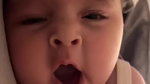 Cute baby yawn