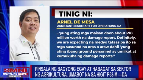 Pinsala ng Bagyong Egay at Habagat sa sektor ng agrikultura, umabot na sa higit P53-M —DA