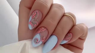 pink and blue nails