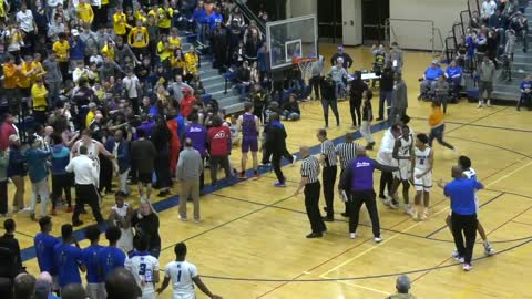 Emoni Bates dunks at buzzer, has ball thrown at face, setting off confrontation