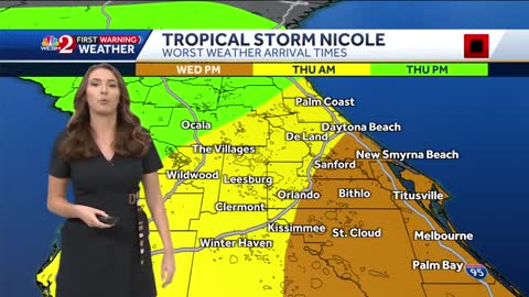 Tracking Tropical Storm Nicole noon Tuesday