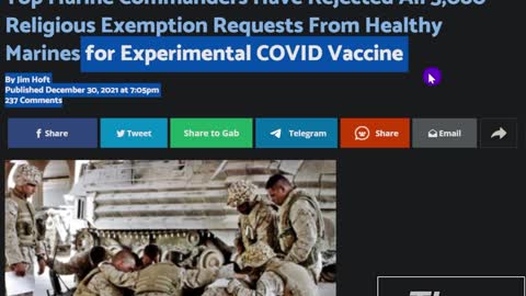 ALL US Marines Denied Religious Exemptions From The Jab