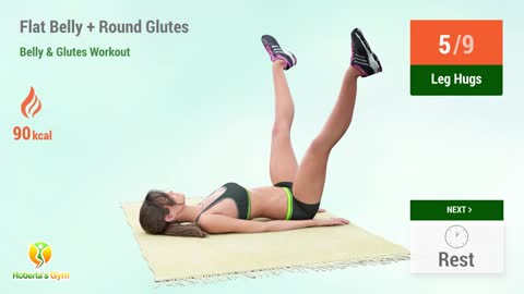 FLAT BELLY + ROUND GLUTES WORKOUT - LOSE BELLY FAT AND SCULPT LEGS