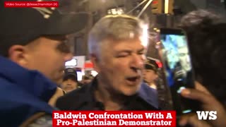 Baldwin Confrontation With A Pro Palestinian Demonstrator