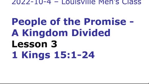 Lecture - A Kingdom Divided - Week 3 - 1 Kings 15.1-24
