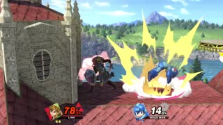 Link Vs Mega Man on Princess Peach's Castle (Super Smash Bros Ultimate)