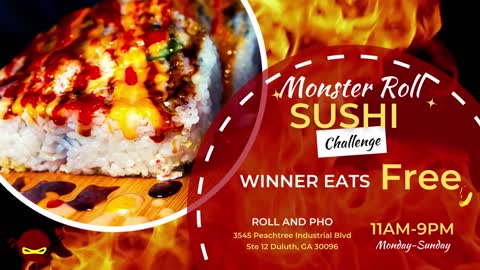 Monster Roll Sushi brings the Sushi Challenge to Duluth, GA!!