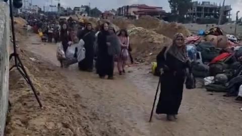 Israeli forces taunting Palestinian women and children who are being evacuated