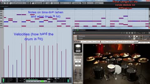 GetGoodDrums (Reaper Compatible) full song play through. (Midi graph shown the entire video!)