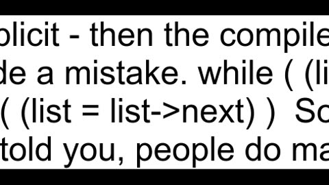 Compiler warning suggest parentheses around assignment used as truth value