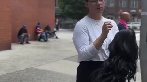 Racist Transgender rages over black woman accidently bumping into him