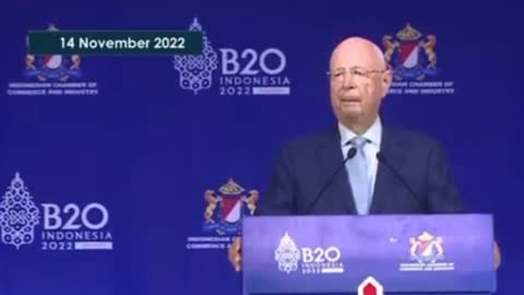 Klaus Schwab addressing his minions at B20