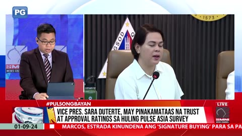 VP Sara Duterte, pinakamataas ang trust at approval rating sa latest Pulse Asia Survey