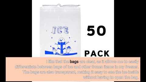 Perfect Stix Icebag10TT-50 Ice Bag with Twist Tie Enclosure, 10 lbs (50Pk), Clear