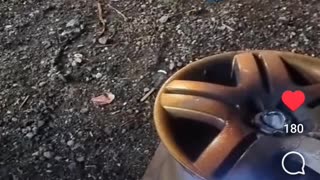Grass Fire Torch Does To An Aluminum Mag Wheel