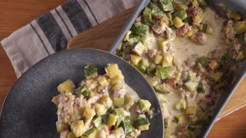 Calabacitas con Tocino y Queso