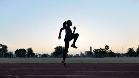 Woman doing warm up exercises