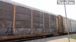 CN 2706 & CN 2503 Engines - TRAIN 274 Autoracks Eastbound In Ontario