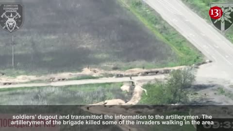 Walking in an open area, Russian solders were targeted by a drone and artillery