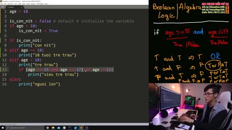 11. AND - OR - Logic-Khóa học Lập trình Python- DLTT- Lệnh điều kiện If else- Kiểu dữ liệu -P2
