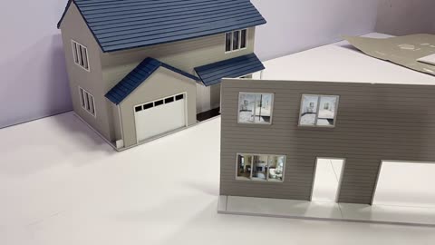DIY Miniature House Model with Garage 1_24 Scale - Mini Street Diorama