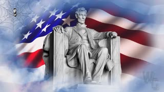 Lincoln Memorial with Flag and Clouds 4K Loop