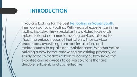 Best Re roofing in Napier South