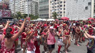 Brazil Carnival beach party Rio do Janeiro Feb 2023 Copacabana beach