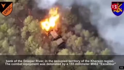 This is how Russian "Kamaz" advancing in Kherson forest was struck along with soldiers near it