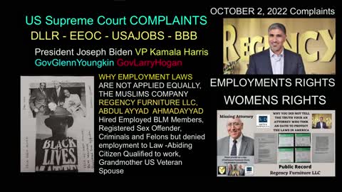 Fox5DC - OneNewsPage - ManilaBulletin - Regency Furniture LLC - Abdul Ayyad - Ahmad Ayyad - Gov. Glenn Youngkin - Election 2024 - 2022 - Gov. Larry Hogan - Dan Cox - EEOC - DLLR - BBB - Supreme Court Complaints - SMNI News - PBBM - #DouglasWDesmarais